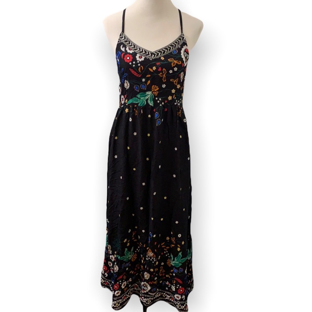 Black floral long sundress